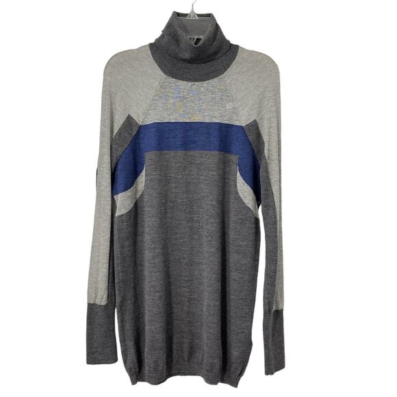 See by Chloe Women's Sz 6 Sweater Top Color Block Gray Blue - Picture 1 of 10